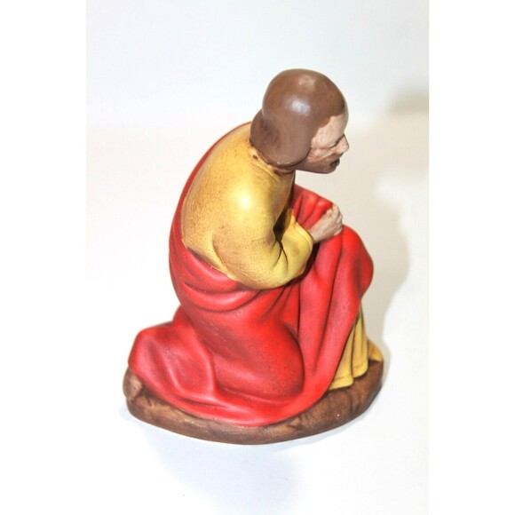 Holland Nativity Kneeling Joseph Ceramic Mold Vintage Hand Painted 5 Inch - Picture 3 of 8